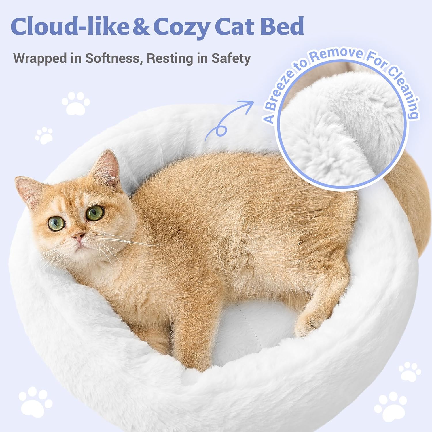 Modern Cat Tree for Indoor Cats Large Adult, 36in H Cat Tree Tower with Scratching Posts, Cozy Cat Bed Cave, Washable Cushions, Dangling Balls, Play&Nap Cat House Condo for All Breeds, Blue
