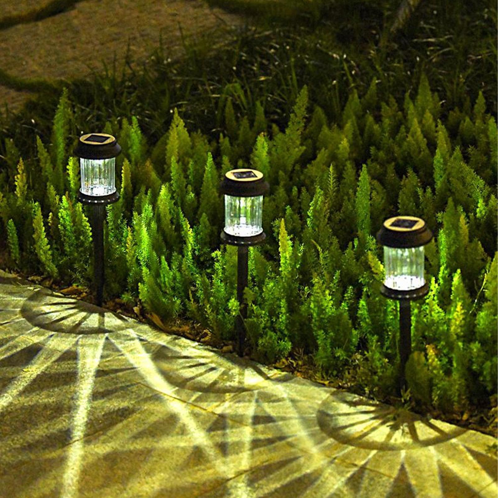 Lampes d'allée solaires étanches à LED, Lot de 6