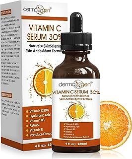30% Vitamin C Face Serum with Hyaluronic Acid & Vitamin E – Natural Hydrating & Rejuvenating Serum for All Skin Types (4 FL OZ)