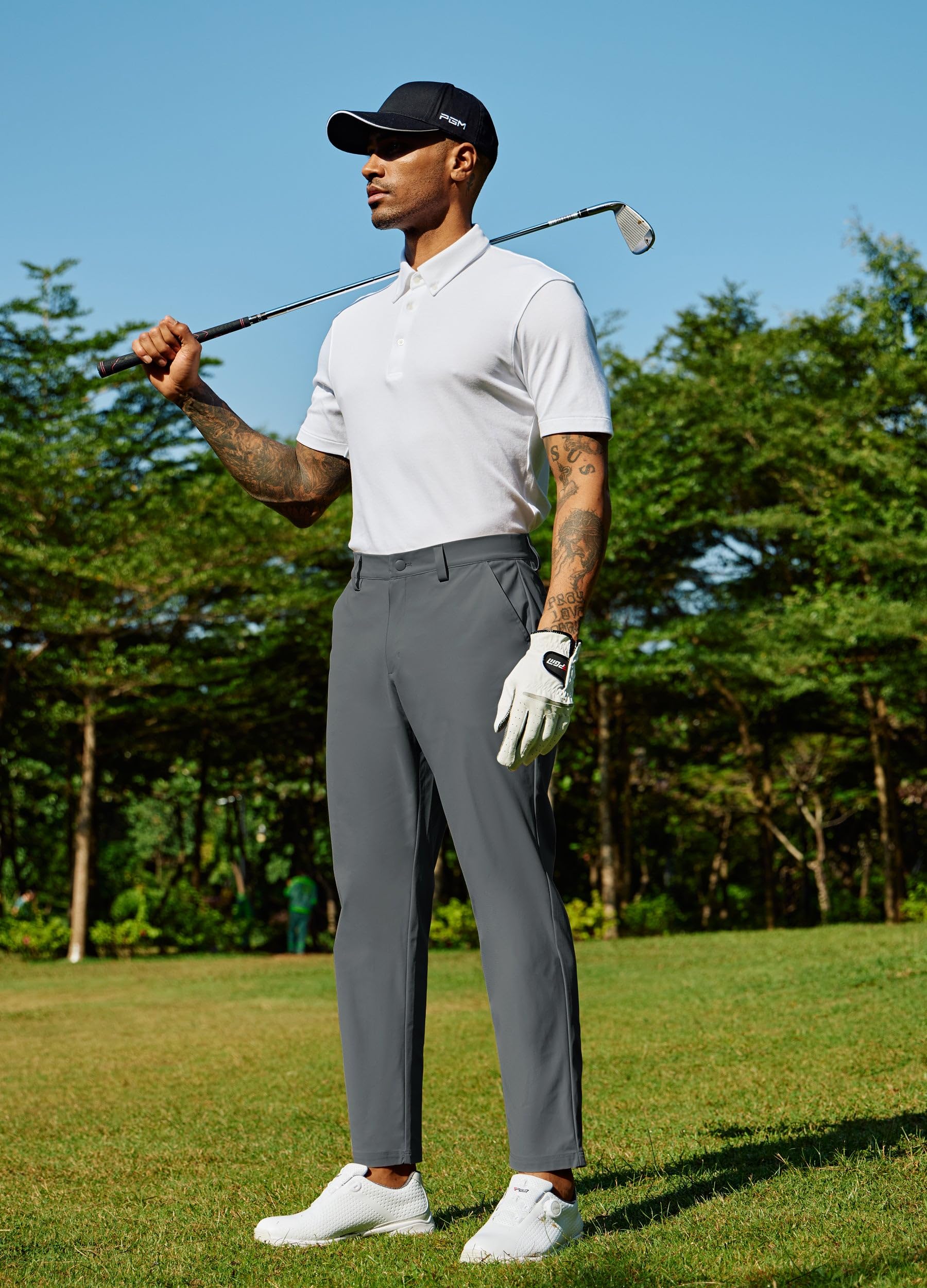 Willit Mens Golf Pants Stretch Dress Pants Quick Dry Work Business Casual Slacks with 4 Pockets 28"/30"/32"/34" — view 3