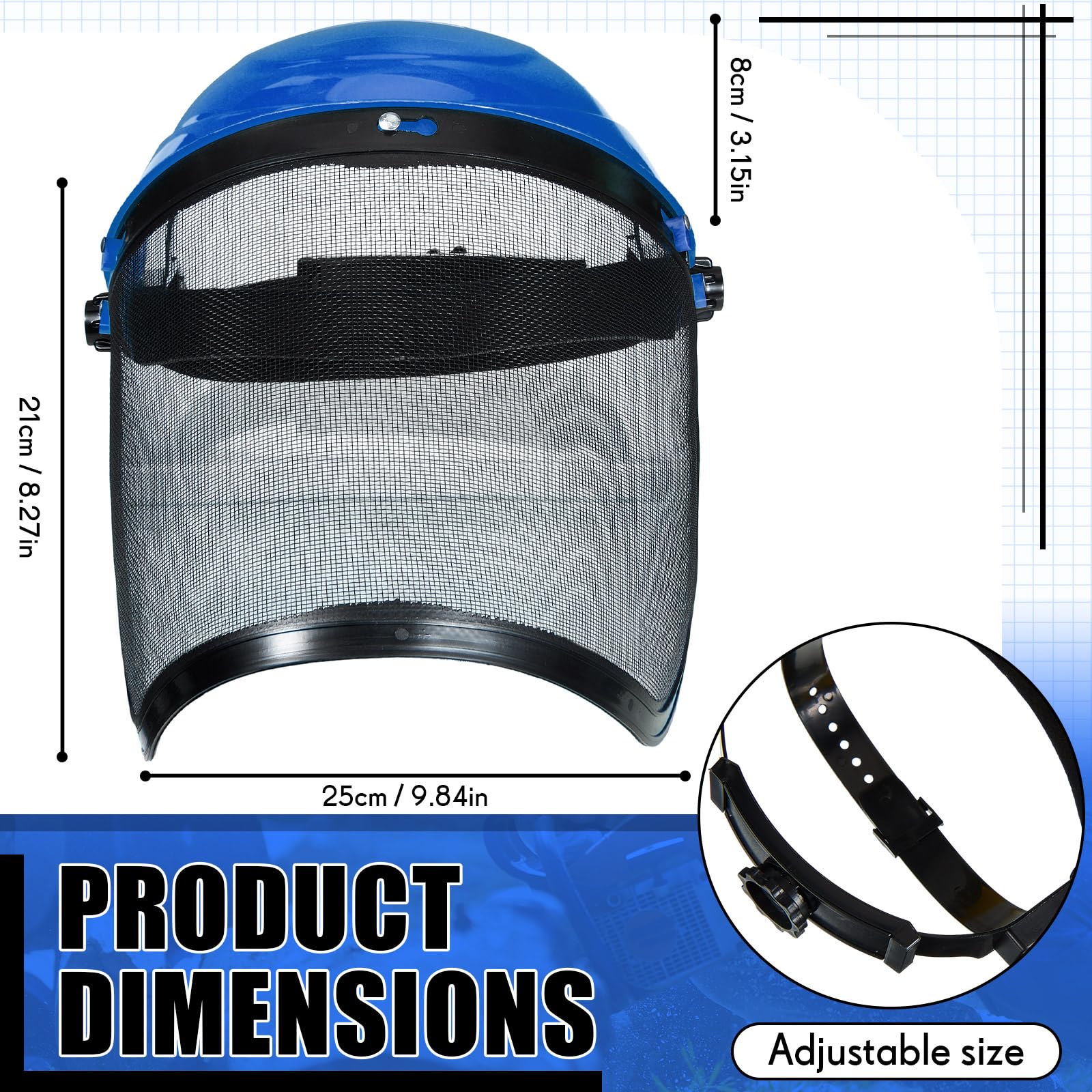 Écrans Faciaux de Sécurité Réglables Visière de Protection en Maille d'Acier Hestya 2 Pcs