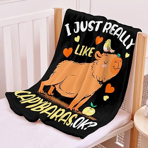Miniatura 2 de Capybaras - Manta de regalo para niñas, niños, amantes de los animales, 50 x 60 pulgadas, manta de franela suave con patrón de capibara, mantas