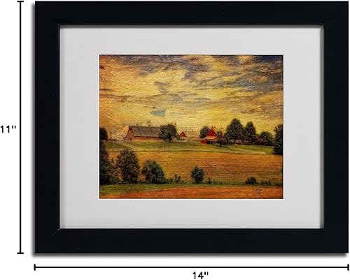 Miniatura 6 de Trademark Fine Art Lois Bryan - Lienzo enmarcado con marco negro de Summer Farm, 11 x 14 pulgadas