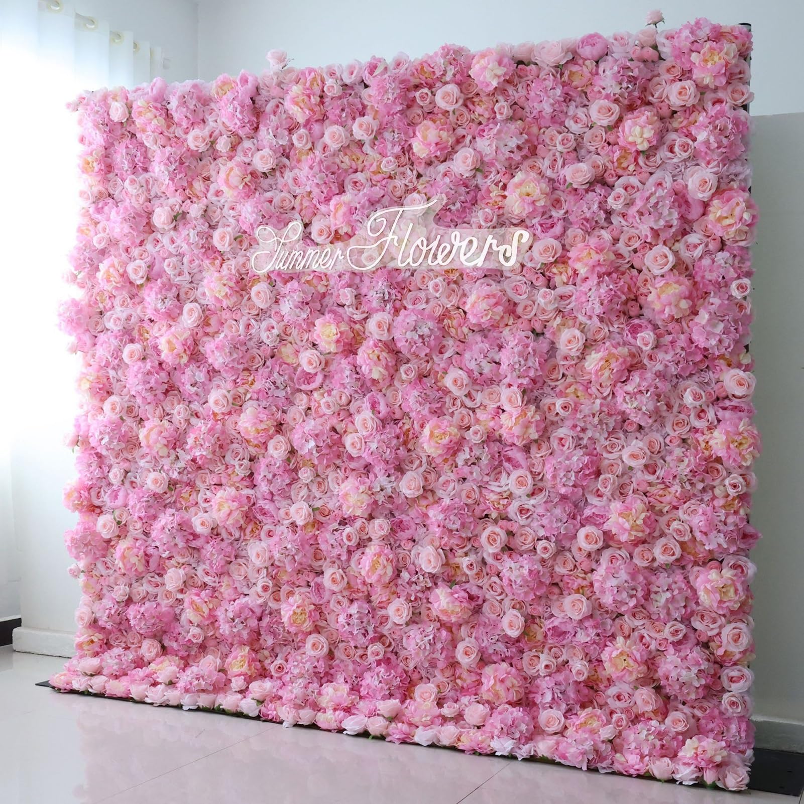 Amazon.com: ENPAP Pink Rose Artificial Flower Wall, 3D Fabric