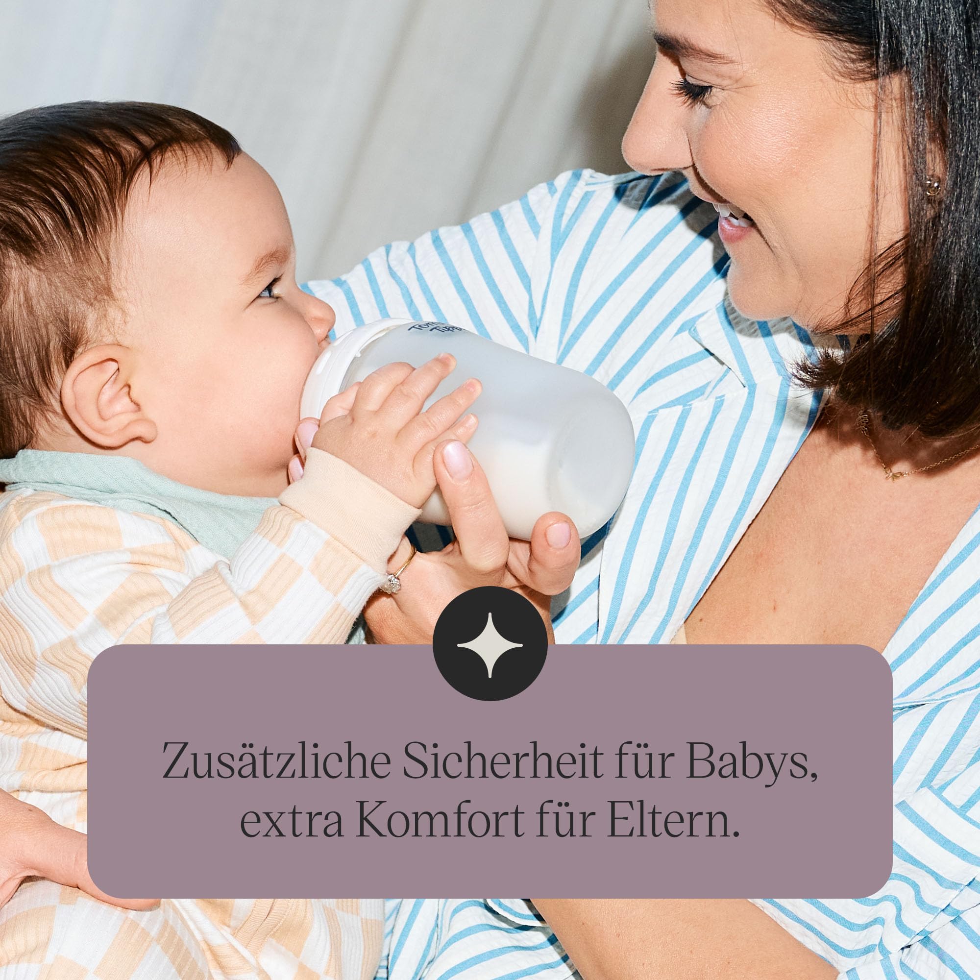 Tommee Tippee Natural Start Silikonbeschichtete Babyflaschen aus Glas zum Füttern von Babys ab der Geburt, 250 ml, 2 Stück