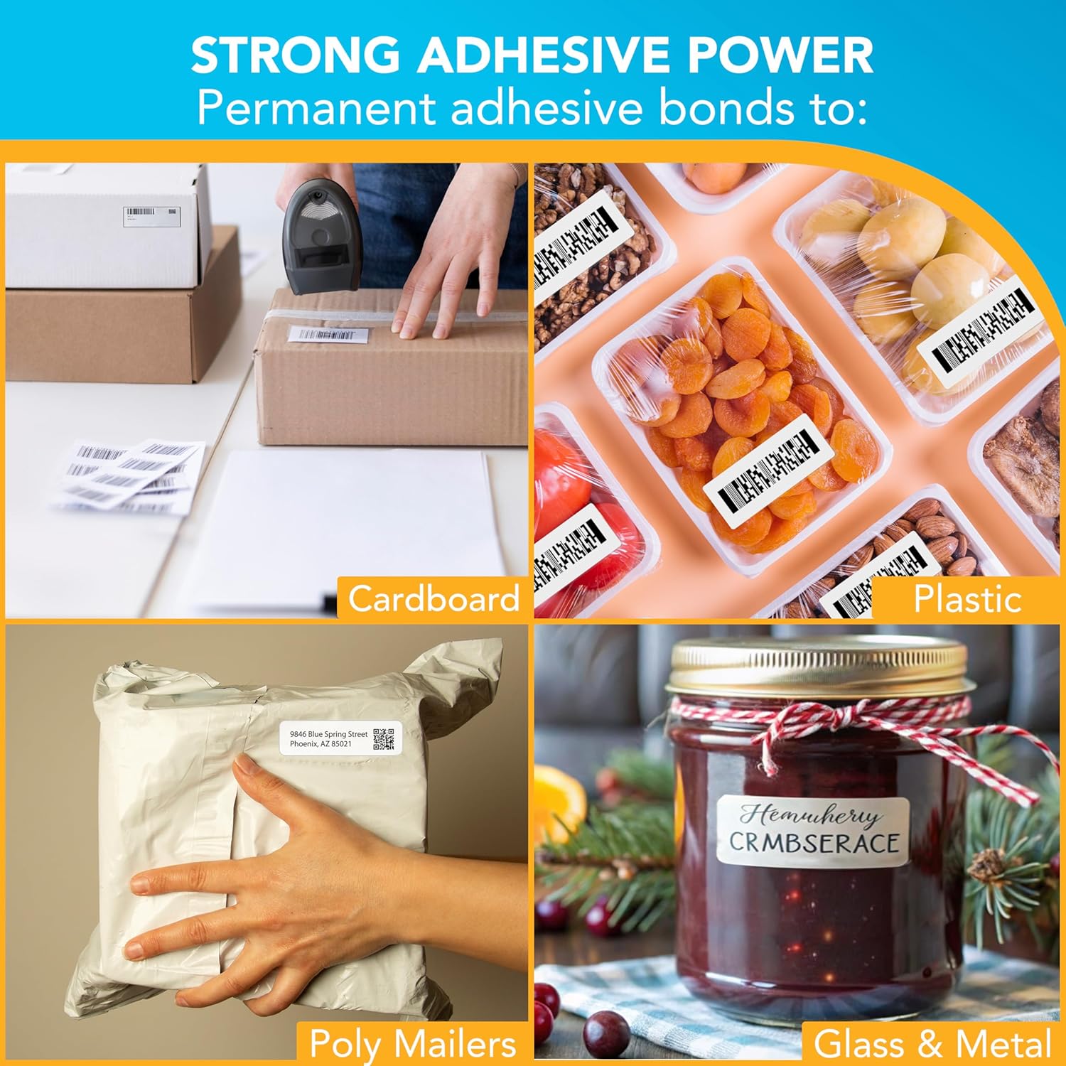 Shop4Mailers 80-Up White Permanent Self Adhesive Shipping Labels ½” x 1 ¾" Easy Peel Stickers for Laser & Inkjet Printers ~ 100 Sheets, 8000 Labels - Image 5