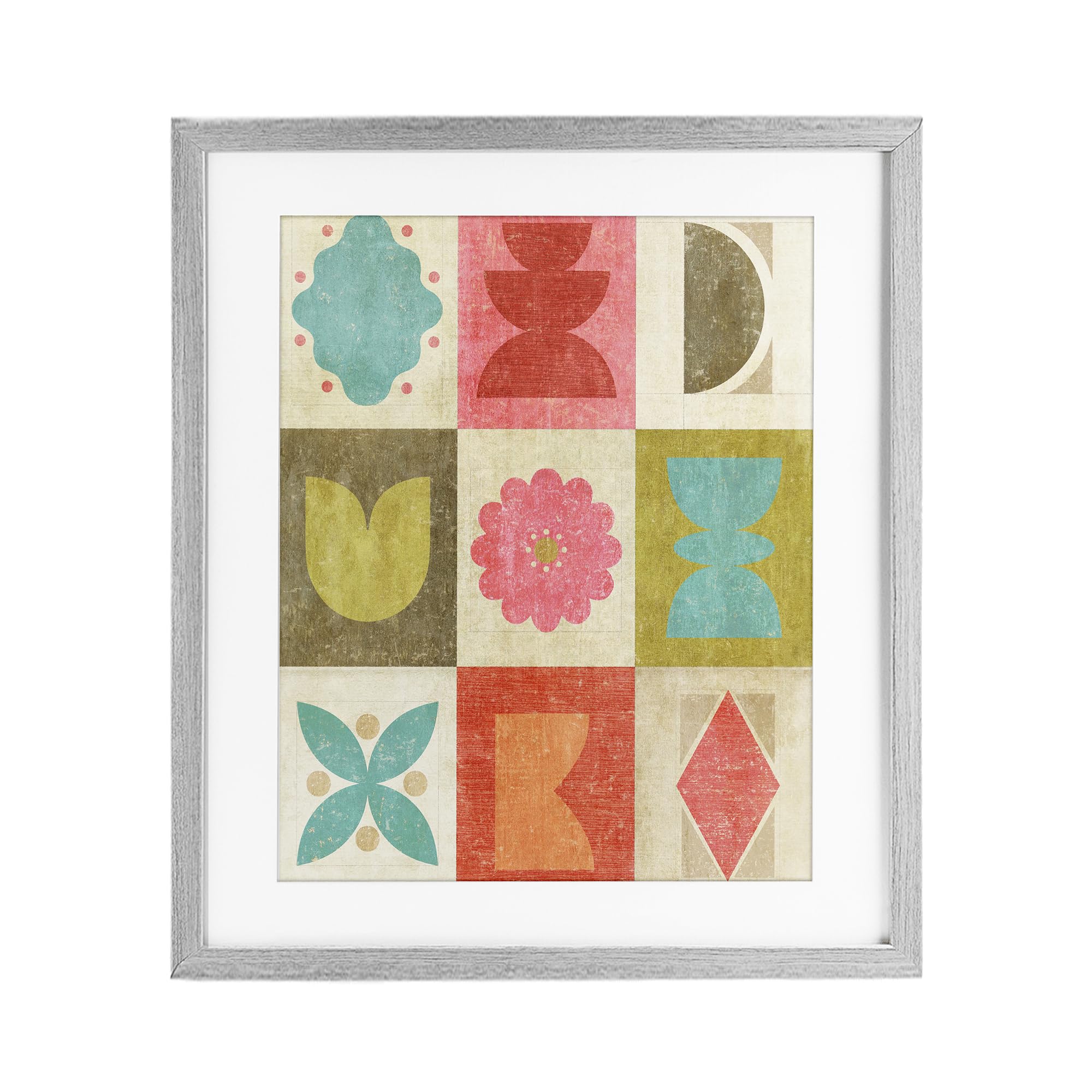 Stupell Industries Happy Dance Geometrics Pattern 'Happy Dance Geometrics'| Framed Print Under Glass