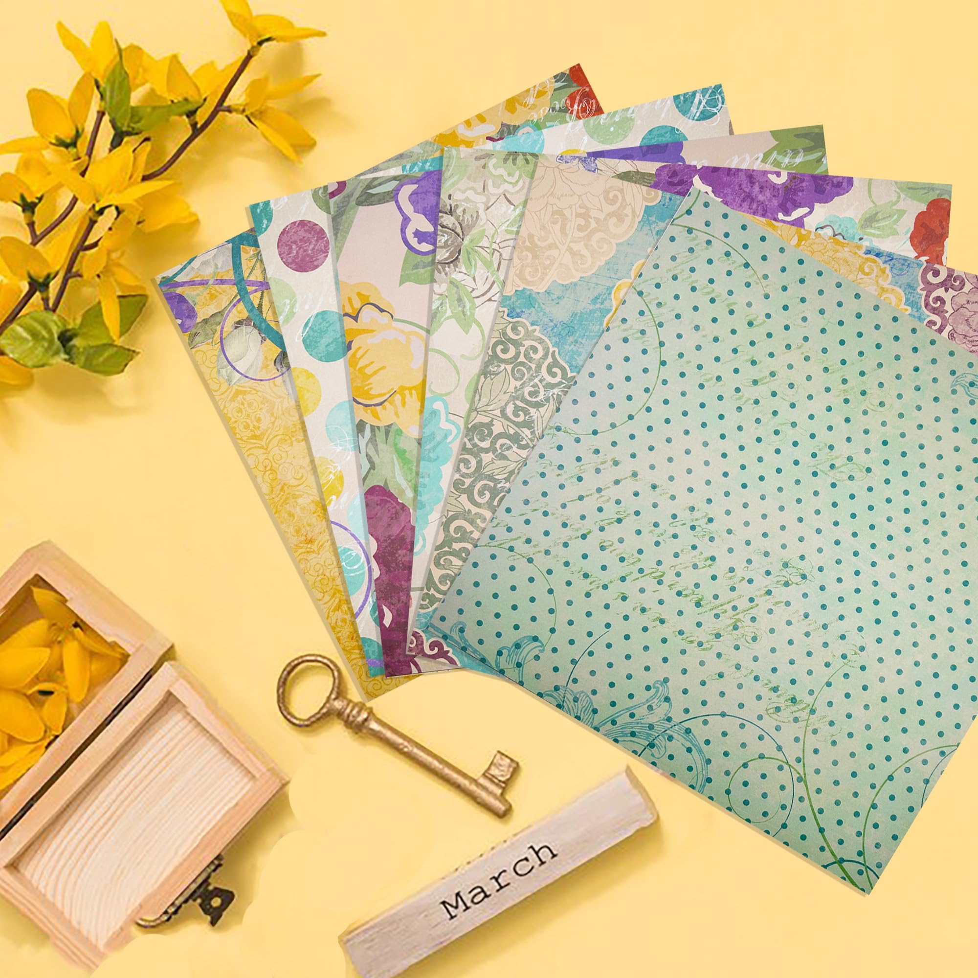 Dwustronny papier do scrapbookingu, 30 x 30 cm, kwiatowy wzorzysty zestaw do scrapbookingu, ciężkie tło z nadrukiem premium, tematyczne tworzenie kartek, dekoracja, rękodzieło do projektu