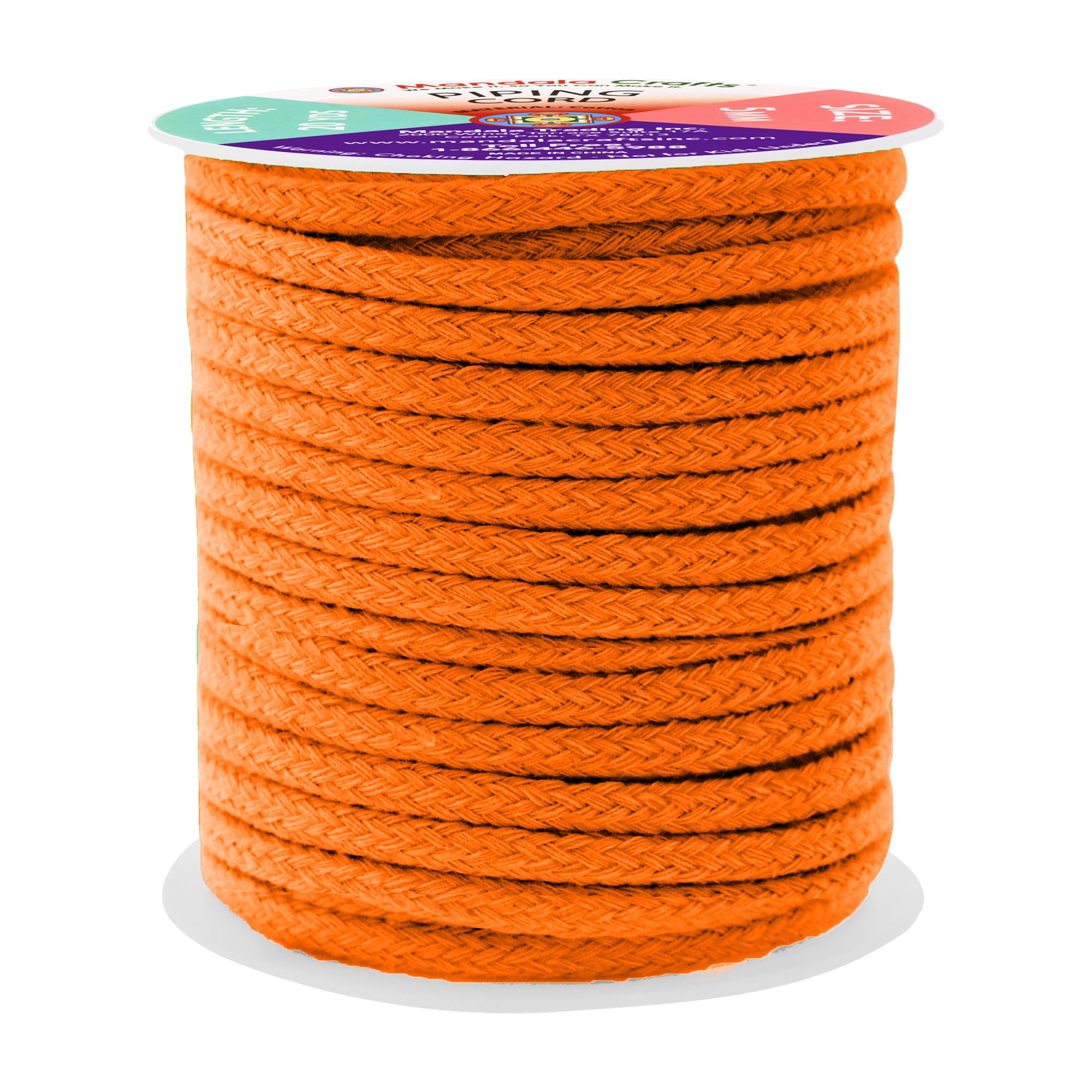 Mandala Crafts Orange Soft Replacement Drawstring Cords for Sweatpants Bags - Piping Cord for Sewing Upholstery - 20 Yds 5mm Cotton Cording Macrame