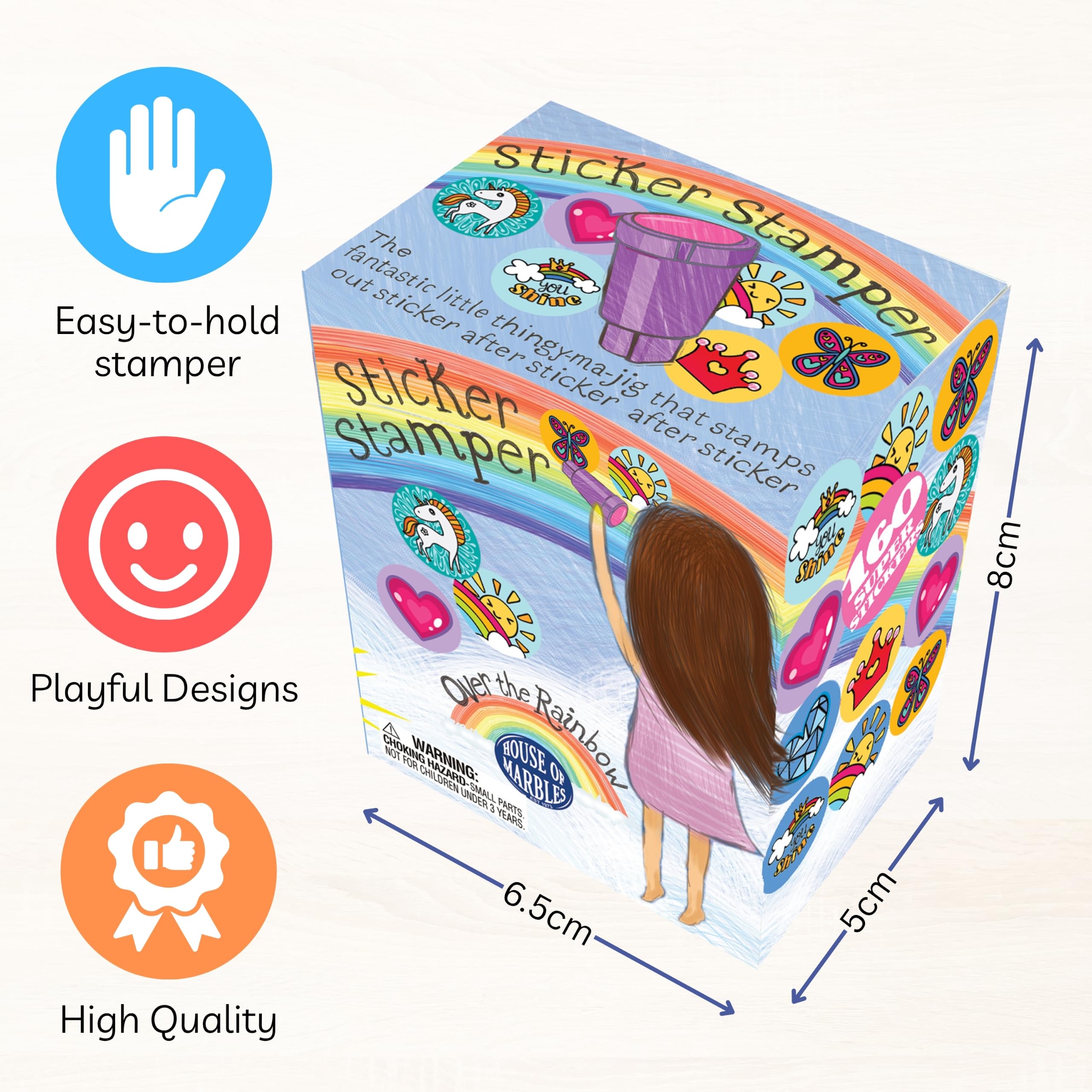 Amazon.com: House of Marbles Rainbow Sticker Stamper - Self