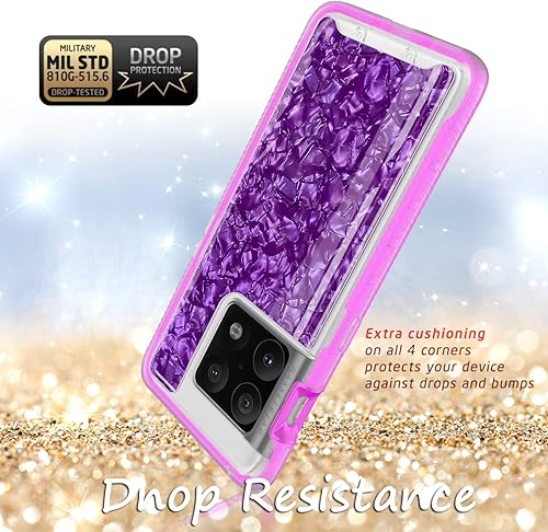 Miniatura 4 de Rosebono Funda compatible con OnePlus 10 Pro, diseño gráfico híbrido para OnePlus 10 Pro (carcasa púrpura)