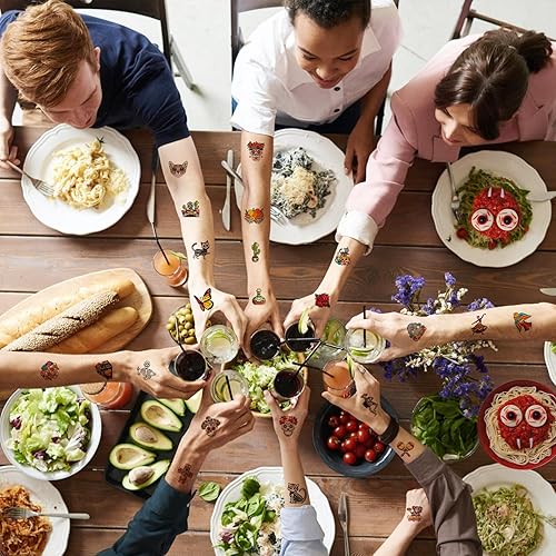 Miniatura 7 de DPKOW 96 piezas de tatuajes temporales del Día de los Muertos para niños, tatuajes de Día de los Muertos, impermeables, para festivales mexicanos,