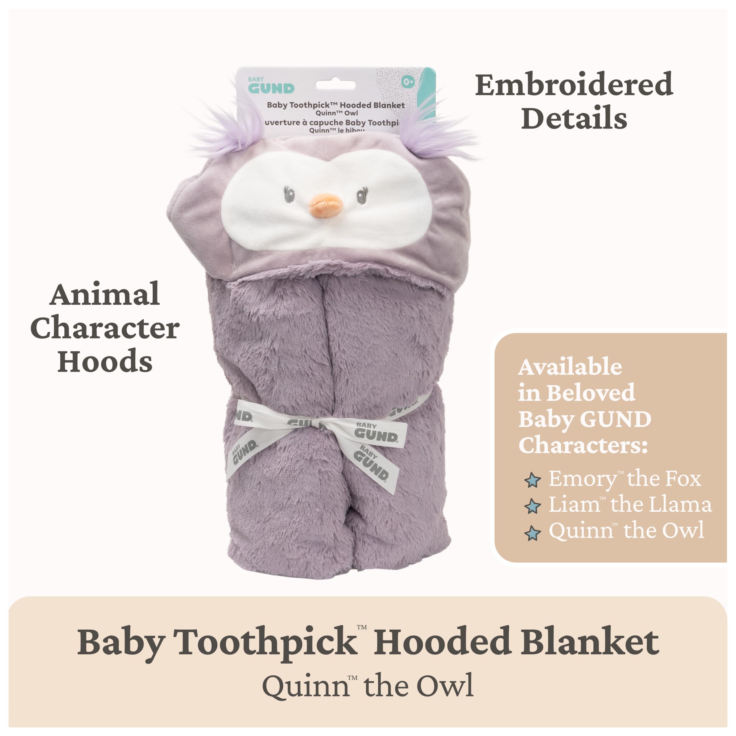 Amazon.com: GUND Baby Lil' Luvs Hooded Blanket, Quinn Owl, Ultra