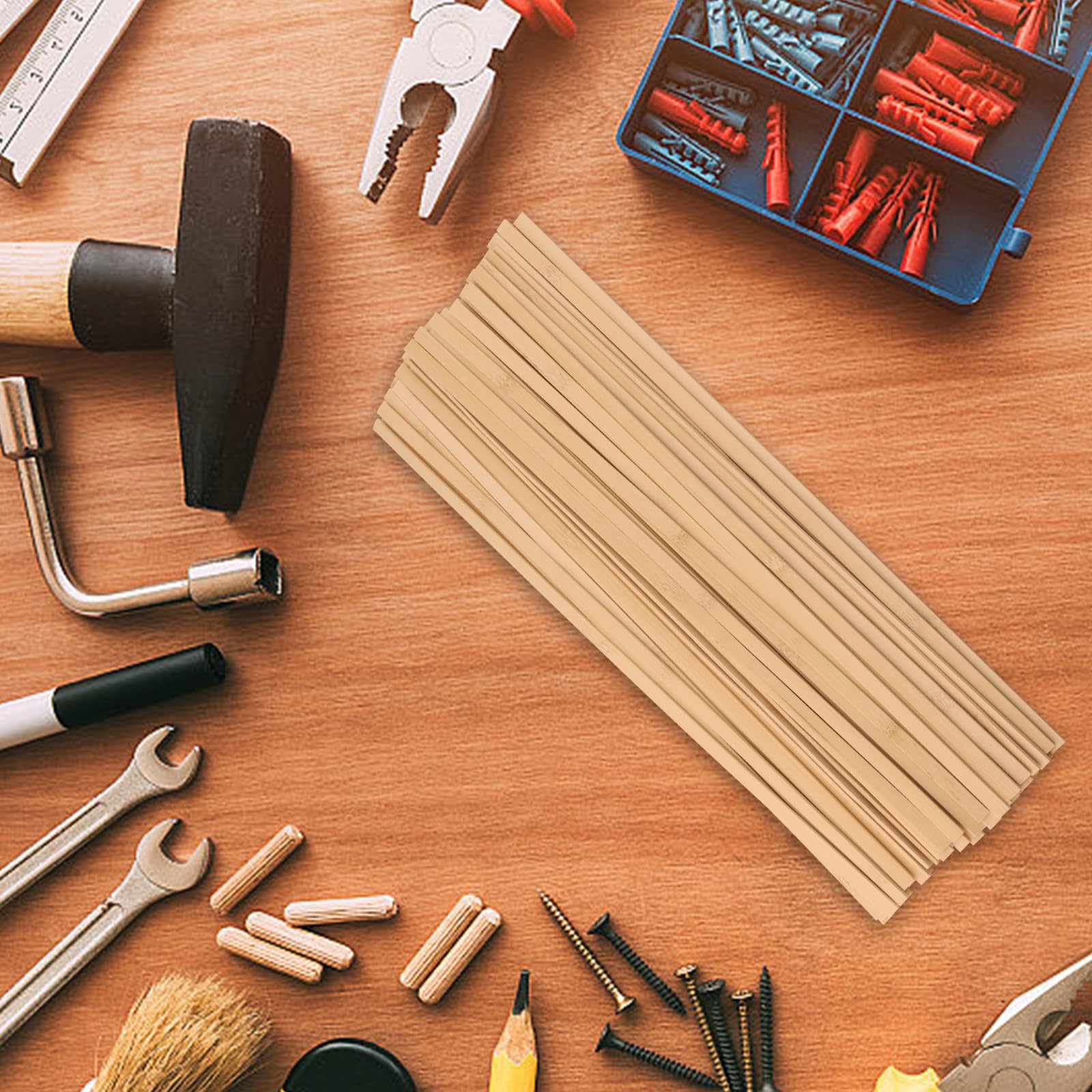 200 Stecche Di Legno Bamb&ugrave; | Bastoncini Fai Da Te 40 Cm | Naturali Per Artigianato