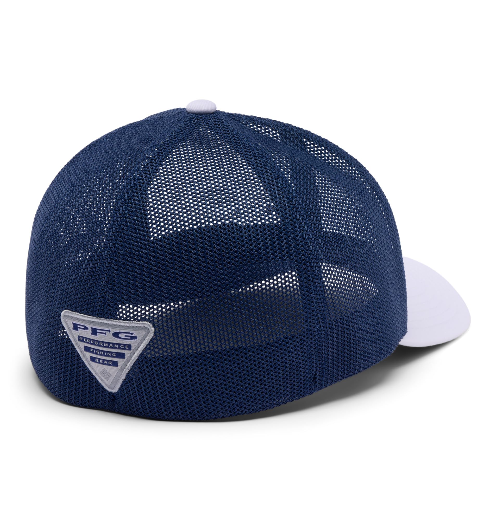 Columbia PFG - Berretto Unisex con Logo in Rete, Bianco/Carbonio/PFG Stacked Logo, L/XL