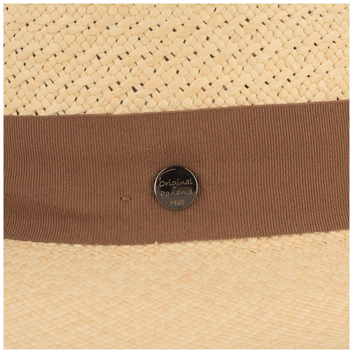 Breiter Cappello Panama da Donna Cappello da Sole di Paglia Estivo Campana con Fiocco Intrecciato a Mano in Ecuador