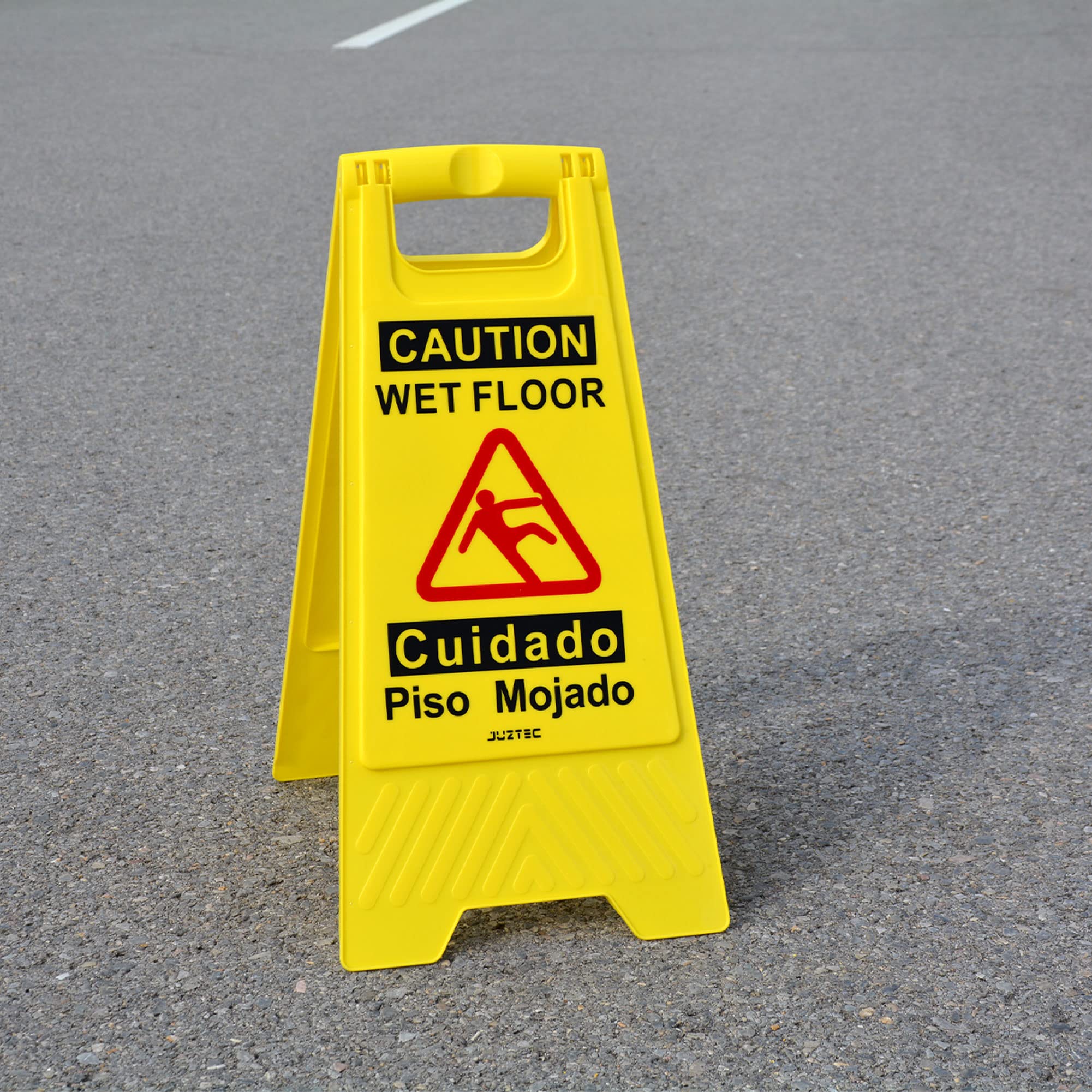 Paquete de 3 señales de advertencia de seguridad para suelo húmedo de precaución, color amarillo brillante para superficies resbaladizas