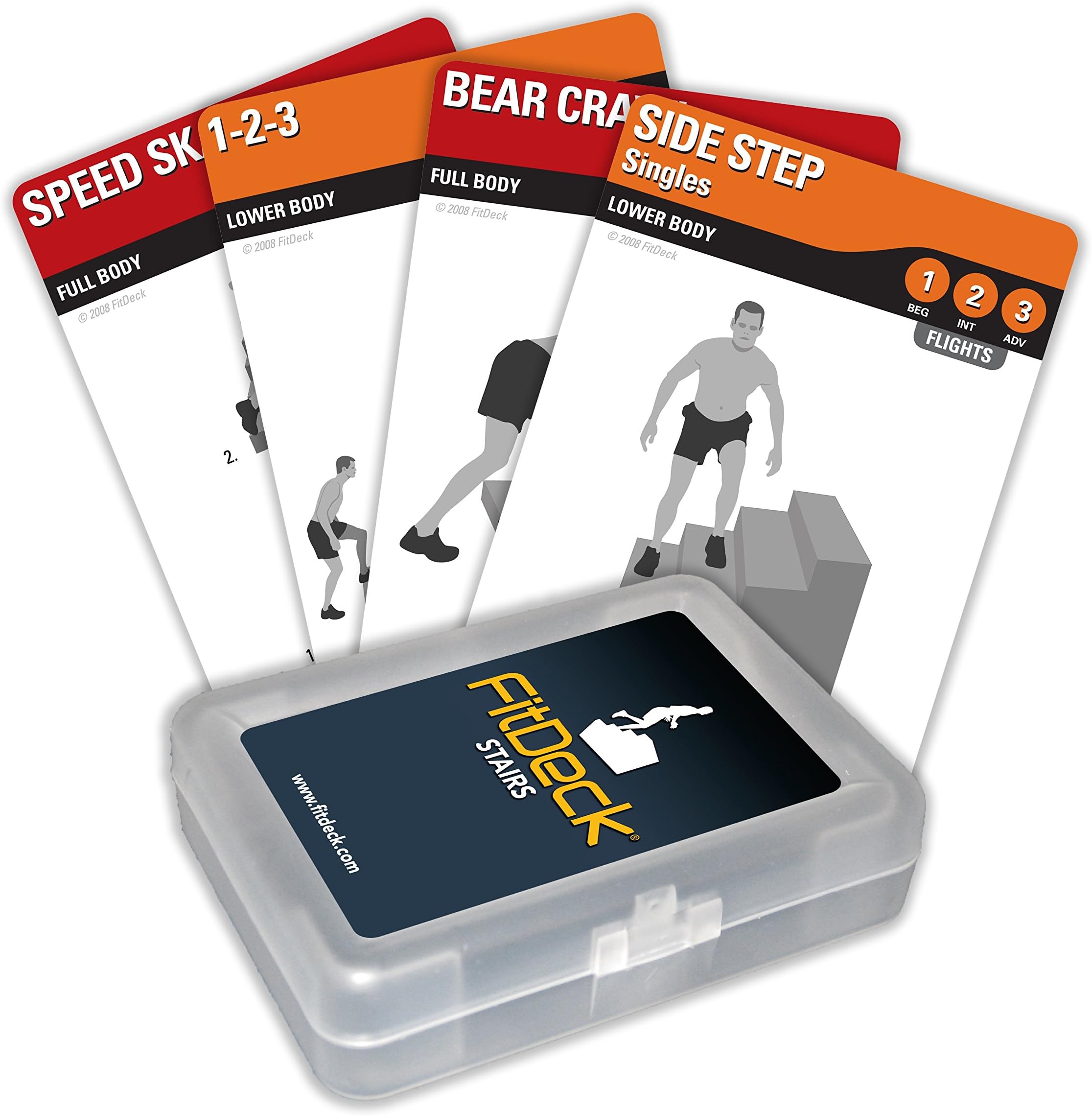 FITDECK Exercise Playing Cards for Guided Home Workouts, Stairs