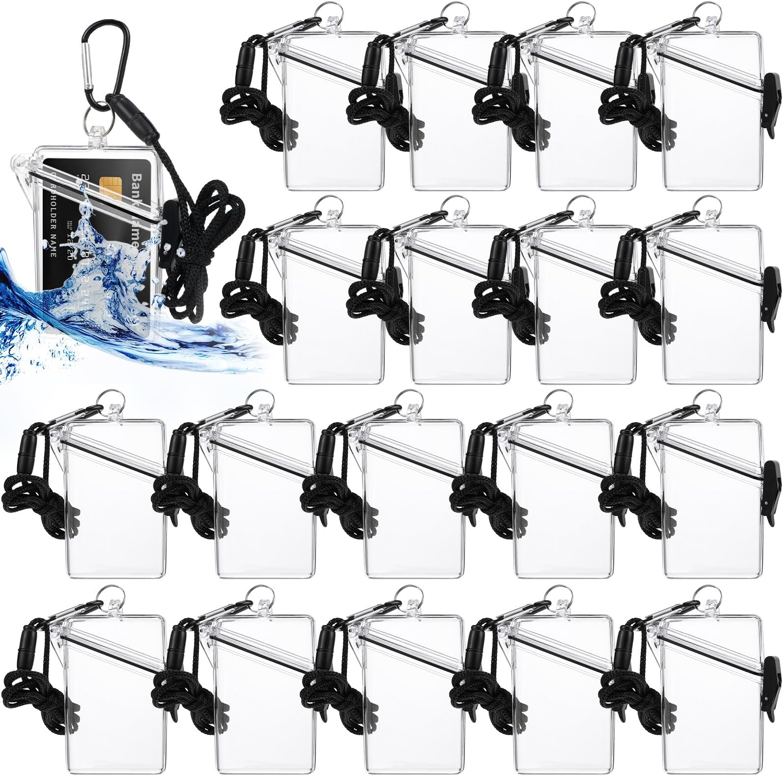 4 Pack Waterproof ID Card Badge Holder Case Clear ID