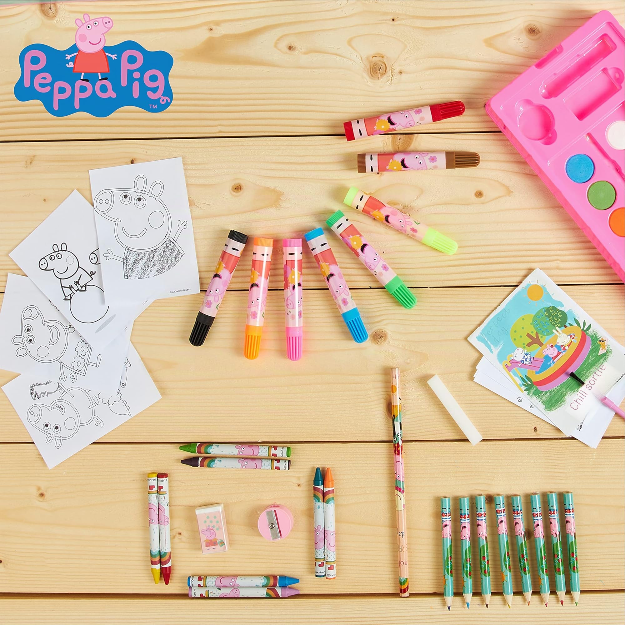 Peppa Pig Coloriage Enfant, Malette Dessin Enfant, Crayons de Couleur, Feutres Coloriage & Peinture