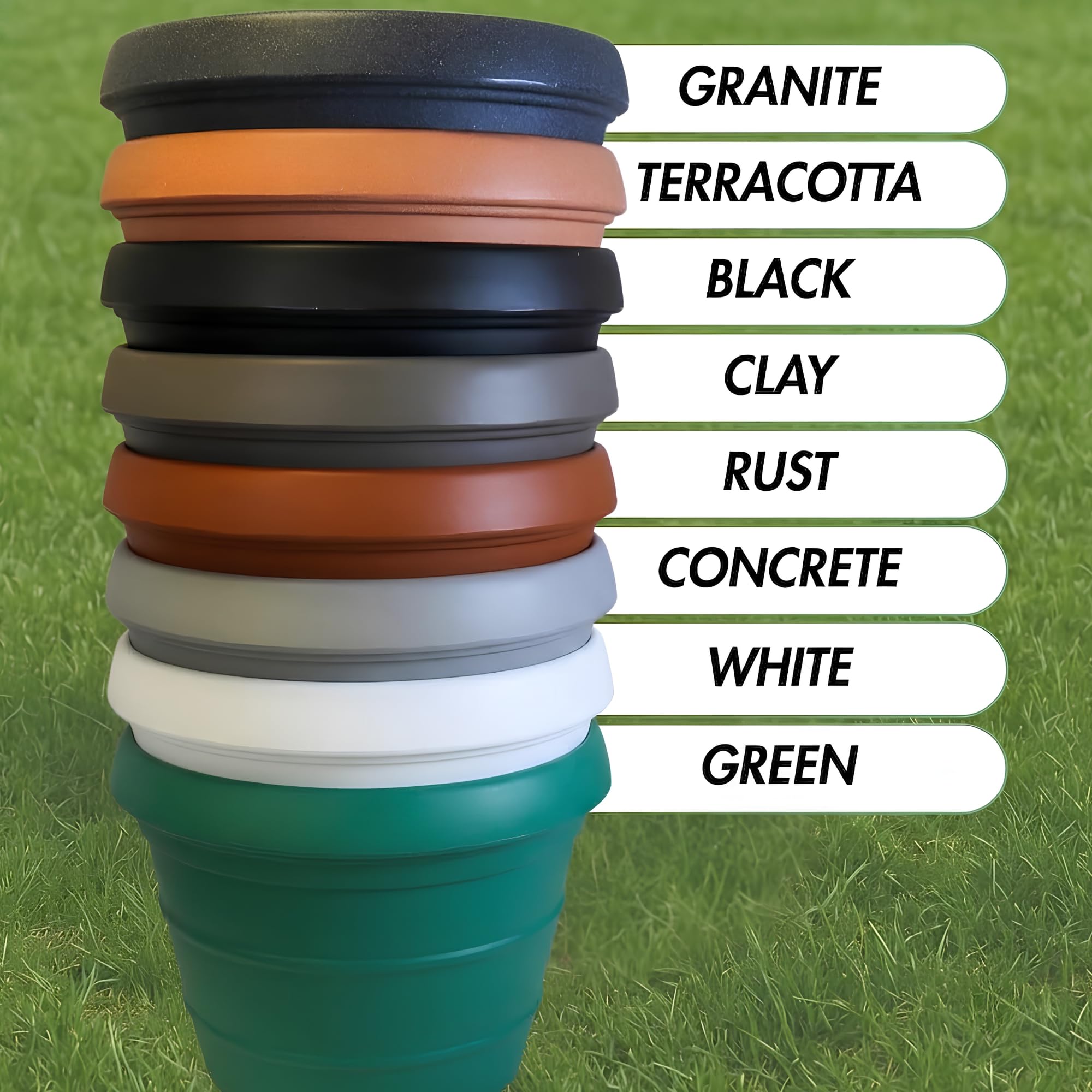 Macetas clásicas moldeadas por rotación de 66 cm para exteriores de alta resistencia (blanco) | Maceta grande de plástico de 140 L | Resistente a las heladas y a los rayos UV | Maceta