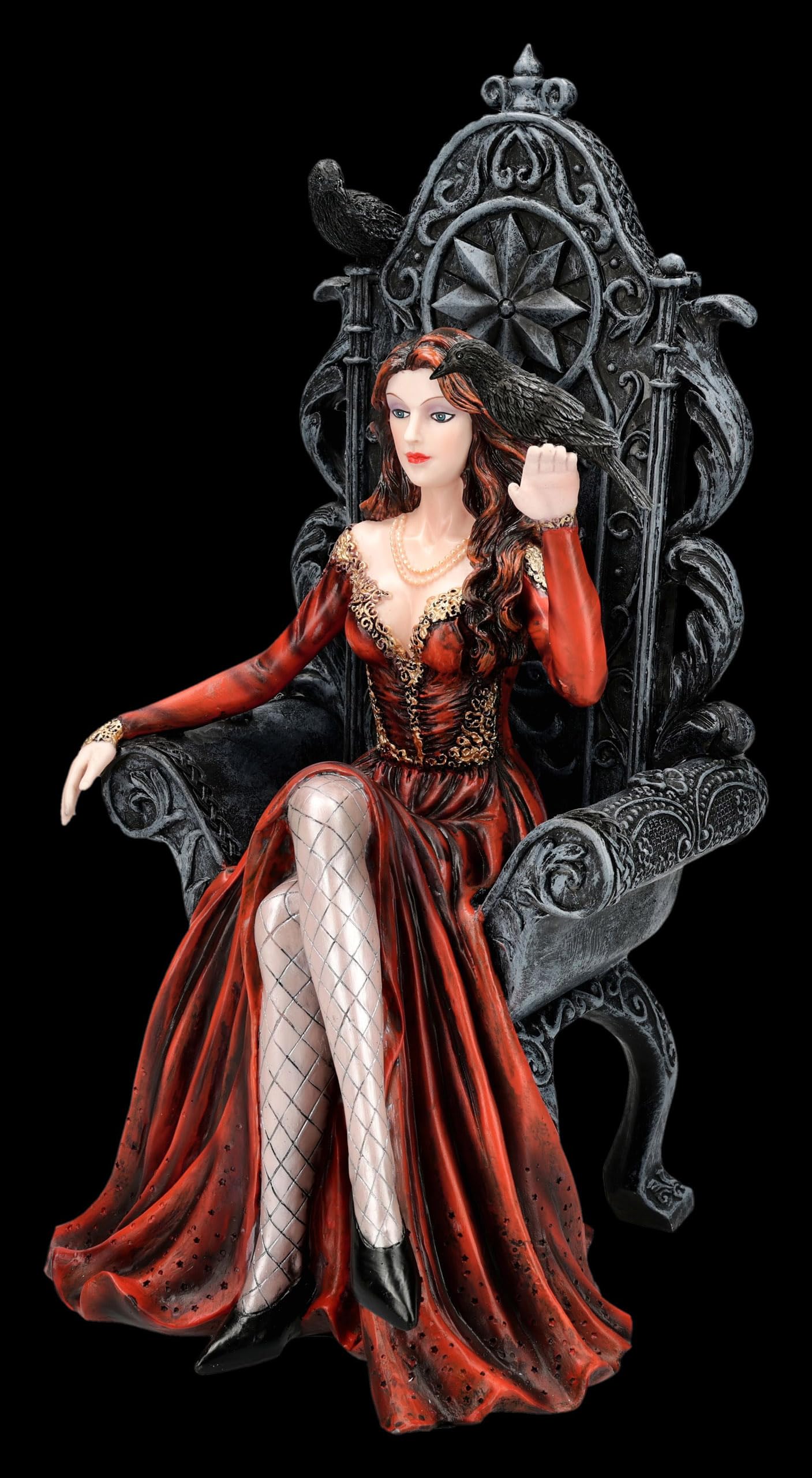 Figuren Shop GmbH Fantasy Figur – Ravenna, die Königin – handbemalte Dekofigur (31 cm) – Tales of Aurelion Collection – Geschenkidee für Sammlerinnen & Liebhaber dunkler Eleganz
