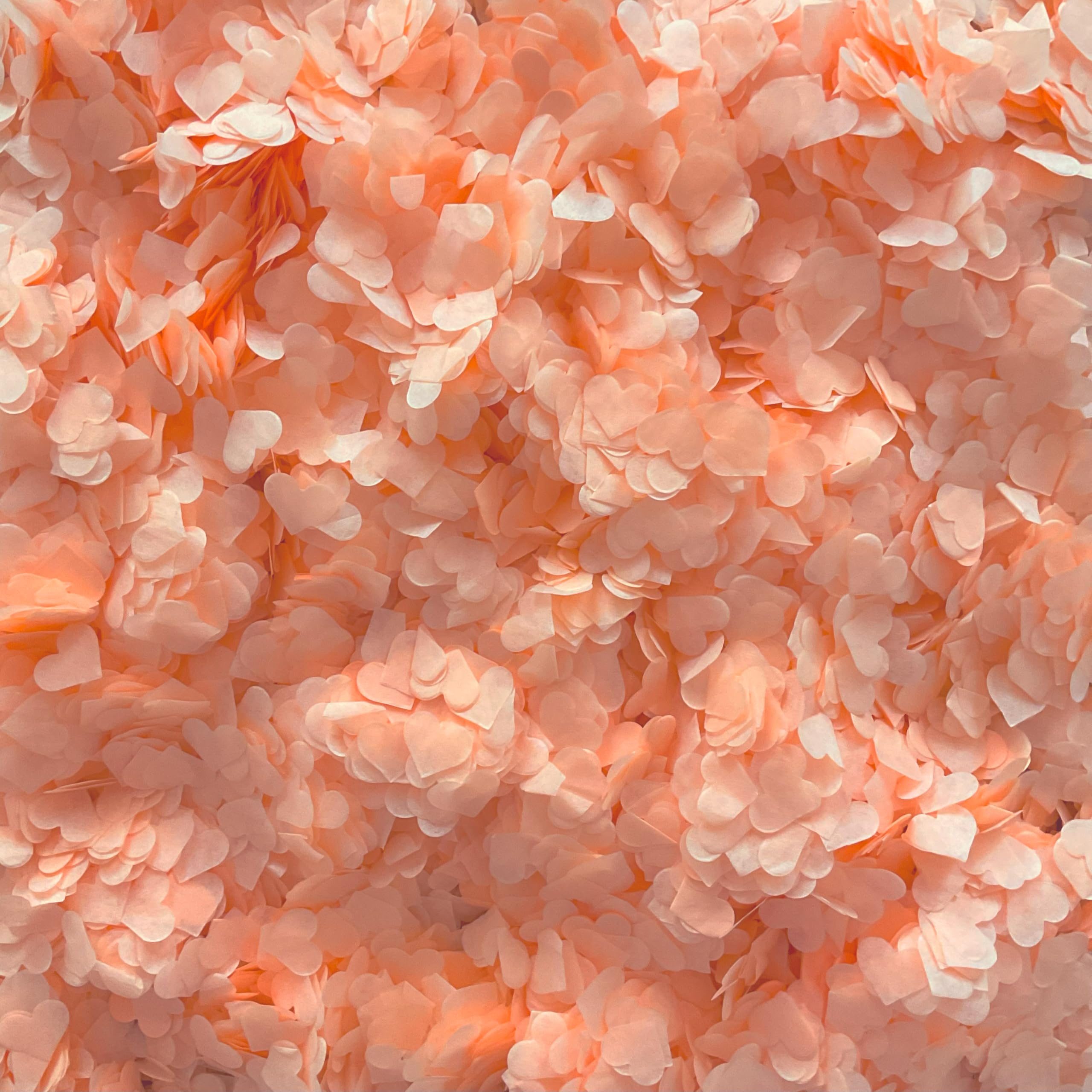 Biodegradable Heart Wedding Confetti | Eco-Friendly Tissue Paper Hearts | Many Colours (Peach, Small (50g) 15 Handfuls)