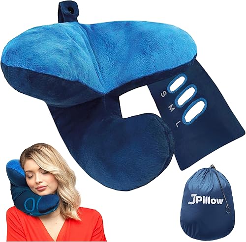JPillow - Almohada de viaje para aviones, un poco voluminosa, cara y tarda un par de minutos en dominar, pero apoya tu cabeza y cuello en un lujo