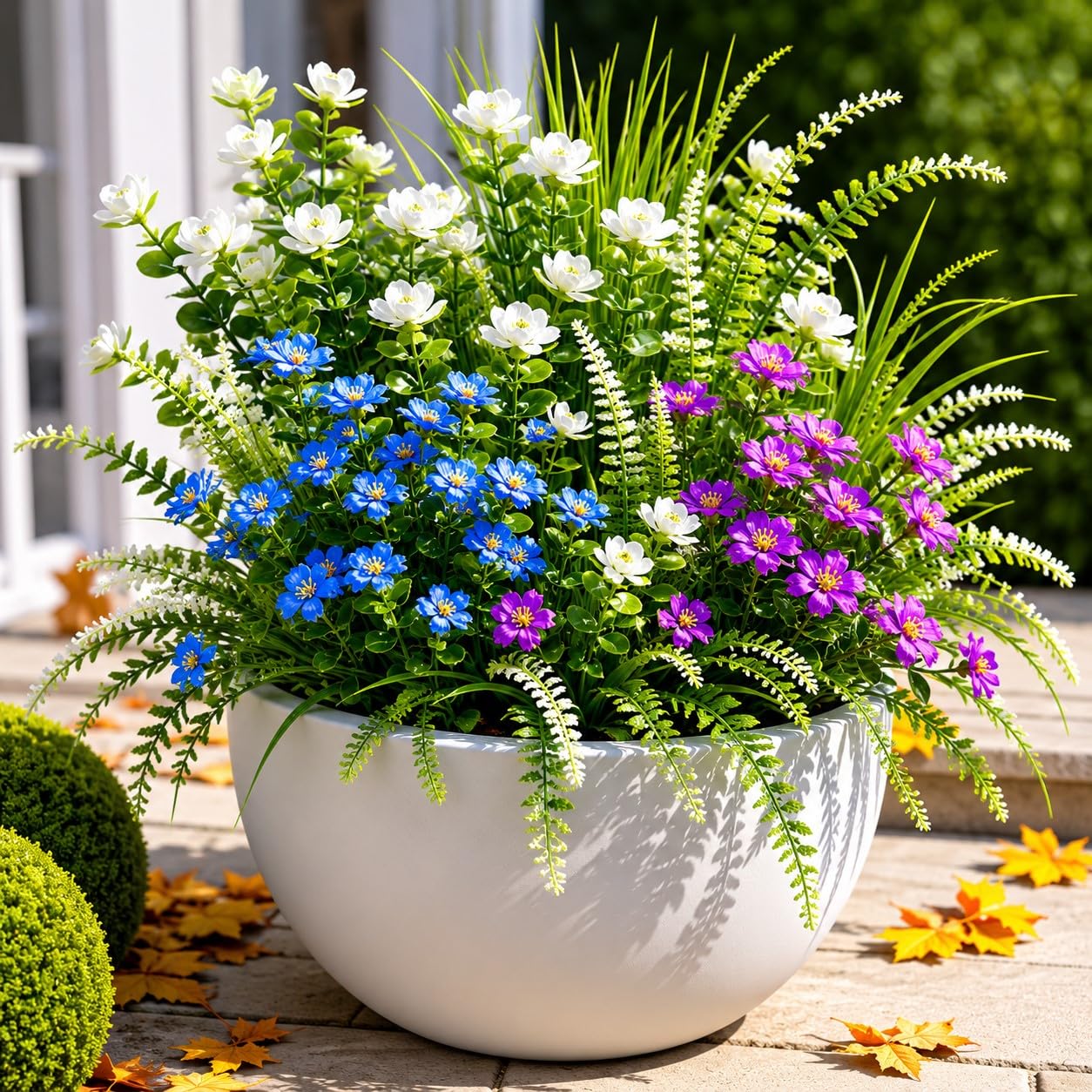 Fleurs artificielles extérieur anti-UV : plantes artificielles pour pot, jardin et balcon
