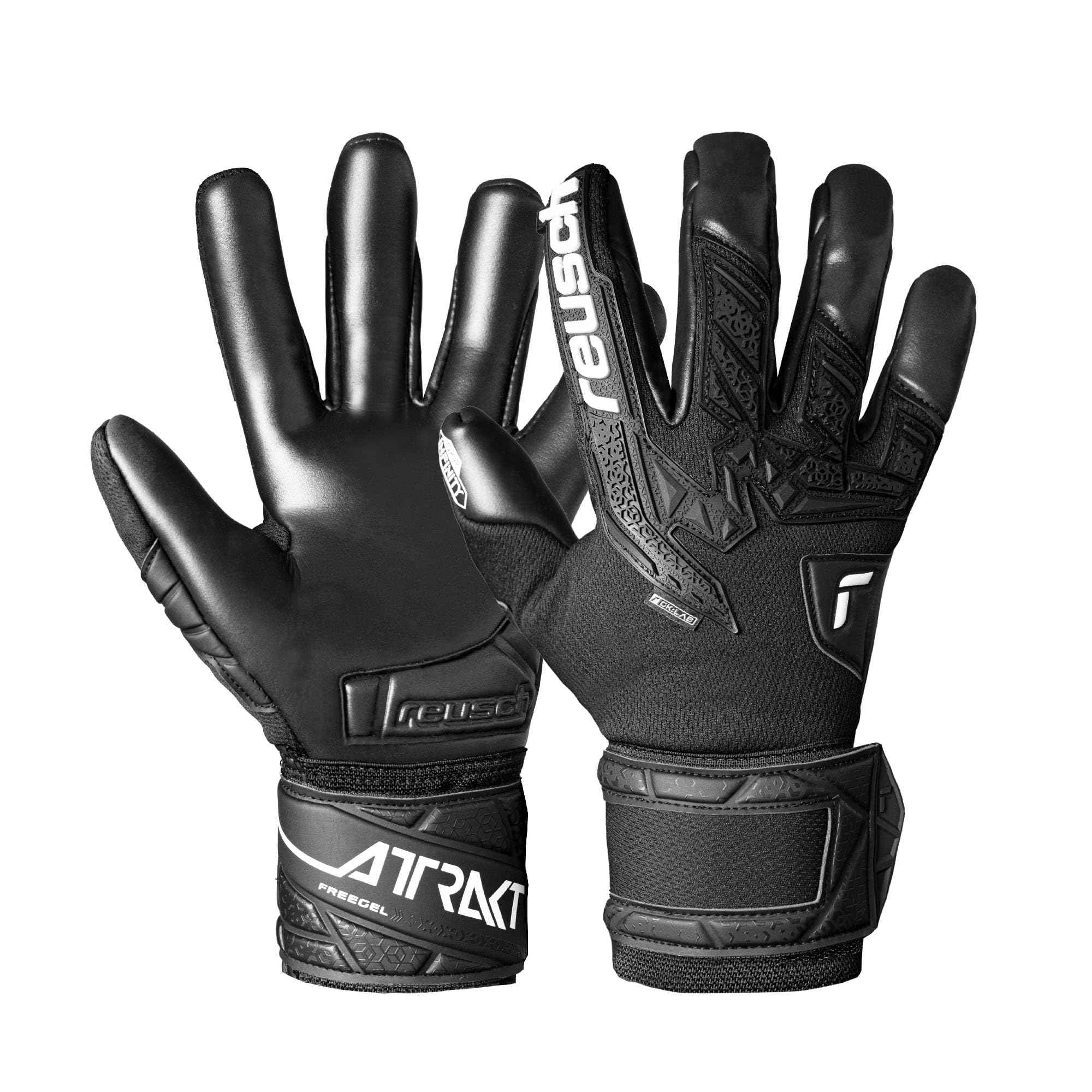 Reusch Attrakt Freegel Infinity Goalkeeper Gloves, Black, Size 8