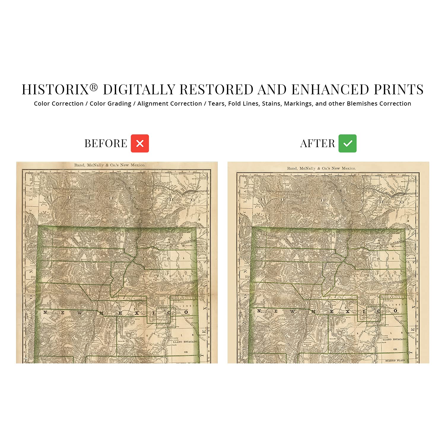 Amazon.co.jp: HISTORIX ヴィンテージ 1879 ニューメキシコ州地図 