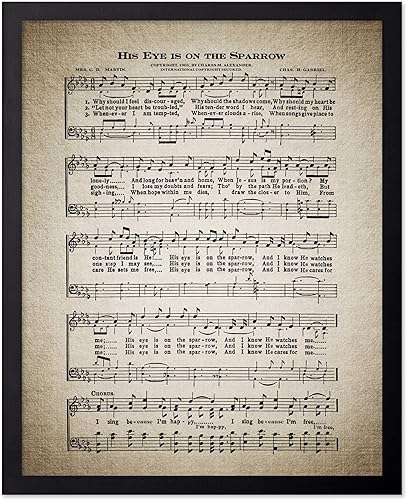 Miniatura 75 de Poster Master Póster vintage con texto en inglés «How Great Thou Art», impresión de partituras de música retro, arte de pared de himnario, regalo