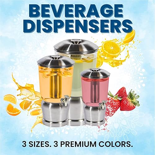 Miniatura 9 de Dispensador de bebidas con cámaras de hielo, dispensador de agua de té de limonada con grifo, jarra de acero inoxidable para bebidas, perfecto para