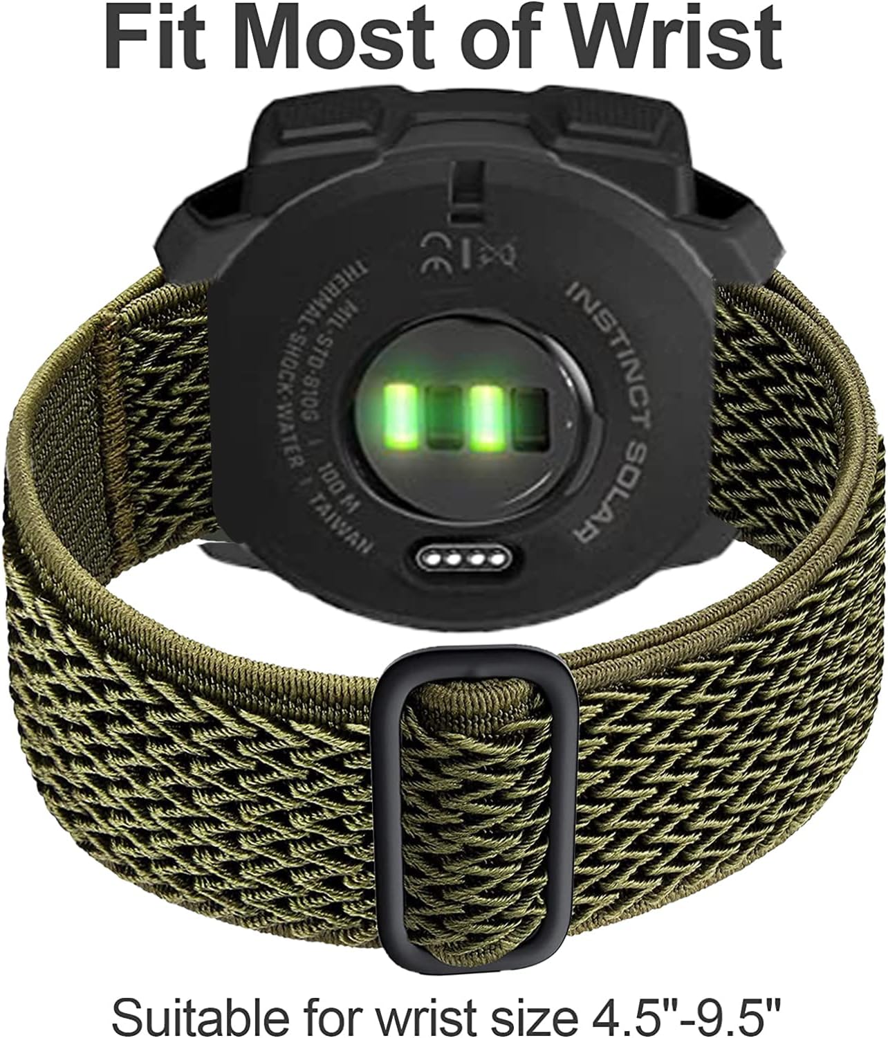 Olytop for Garmin Instinct 1/2/3 45mm Watch Bands, 22mm Soft Elastic Stretchy Nylon Ultra-light Wristband Replacement Strap Men Women for Garmin Instinct Solar/Tactical/Esports/Tide/Surf image 2