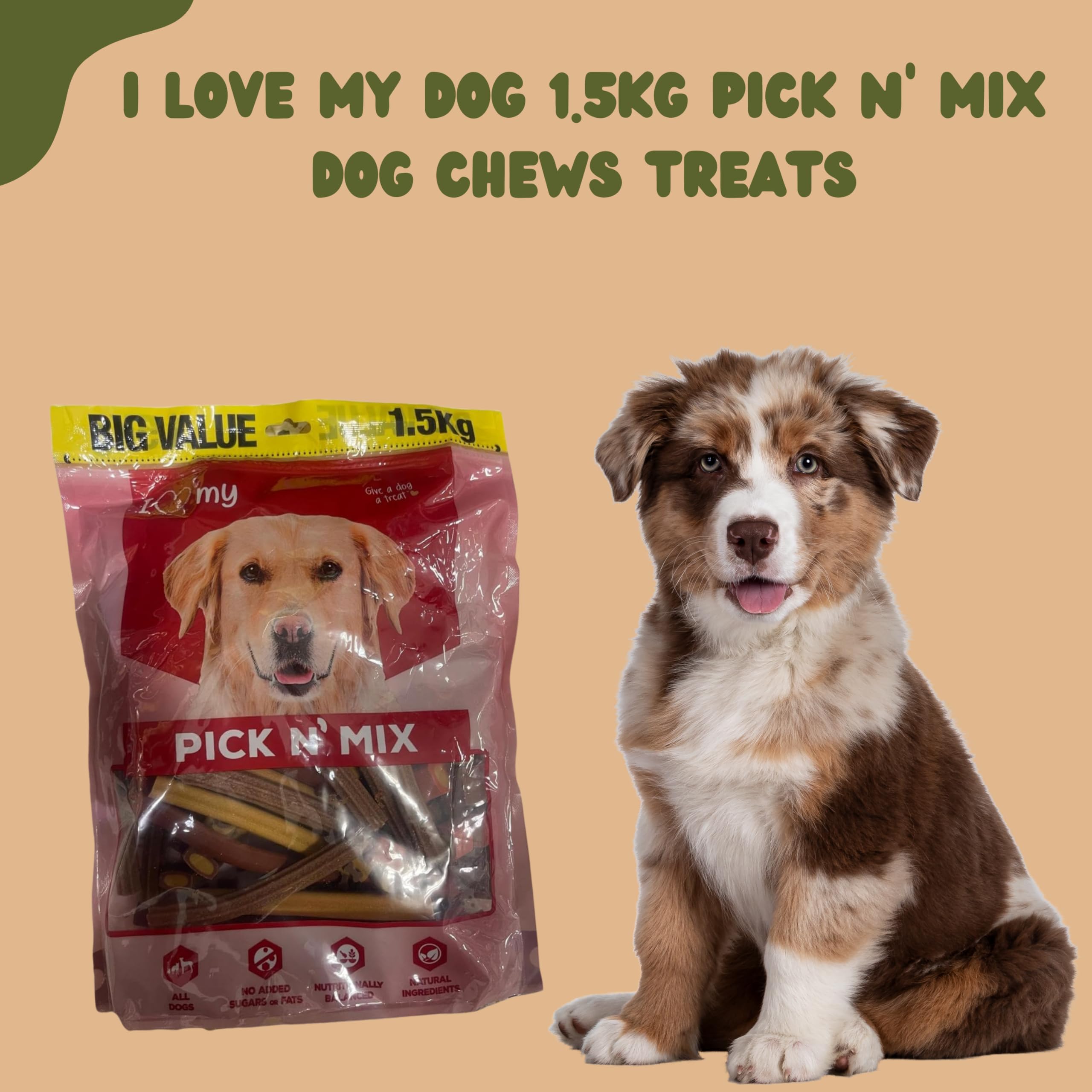 ark future I Love My Dog 1.5kg Pick N' Mix Dog Chews Treats - Assorted Flavors for Training Rewards, & Chewing Fun - Image 2