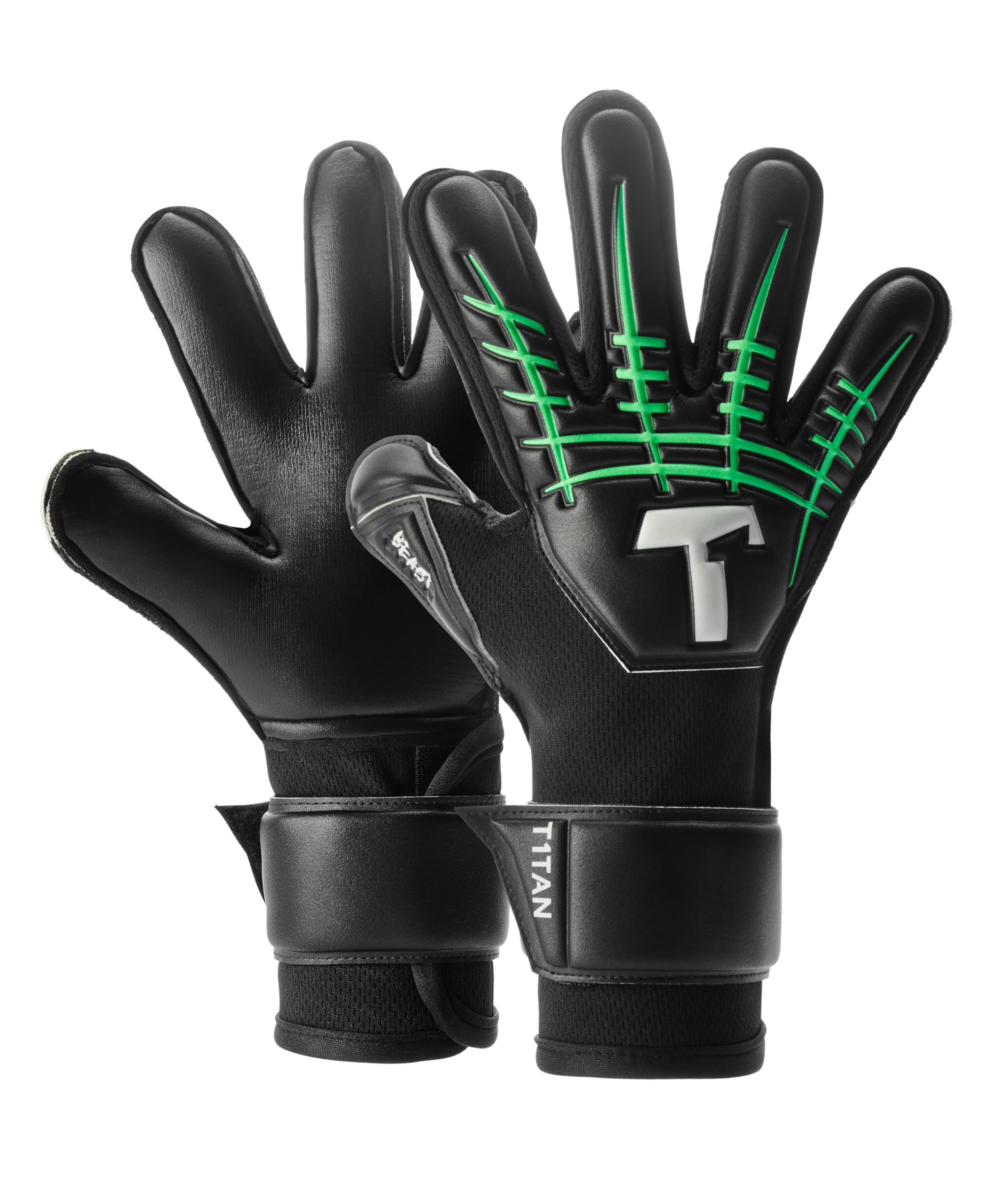 T1TAN Fluo Beast Junior 3.0 - Guantes de Portero para niños - con protección para los Dedos - Guantes de fútbol para niños - Los Profesionales del Futuro - Tallas 5