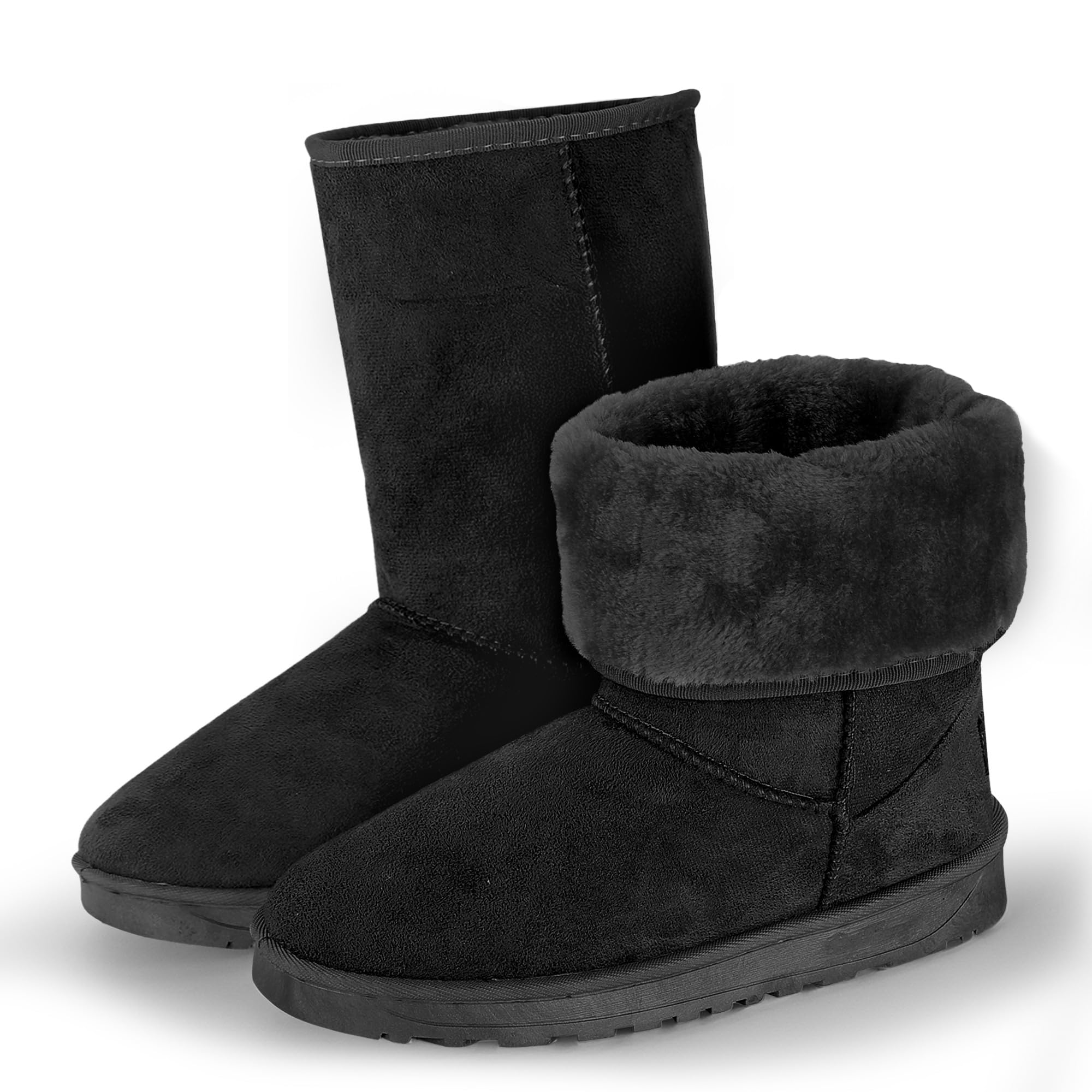 Winter Snow Boots for Women Classic Waterproof Womens Snow Boots with Faux Suede Warm Comfortable Mid-Calf Fur Boot