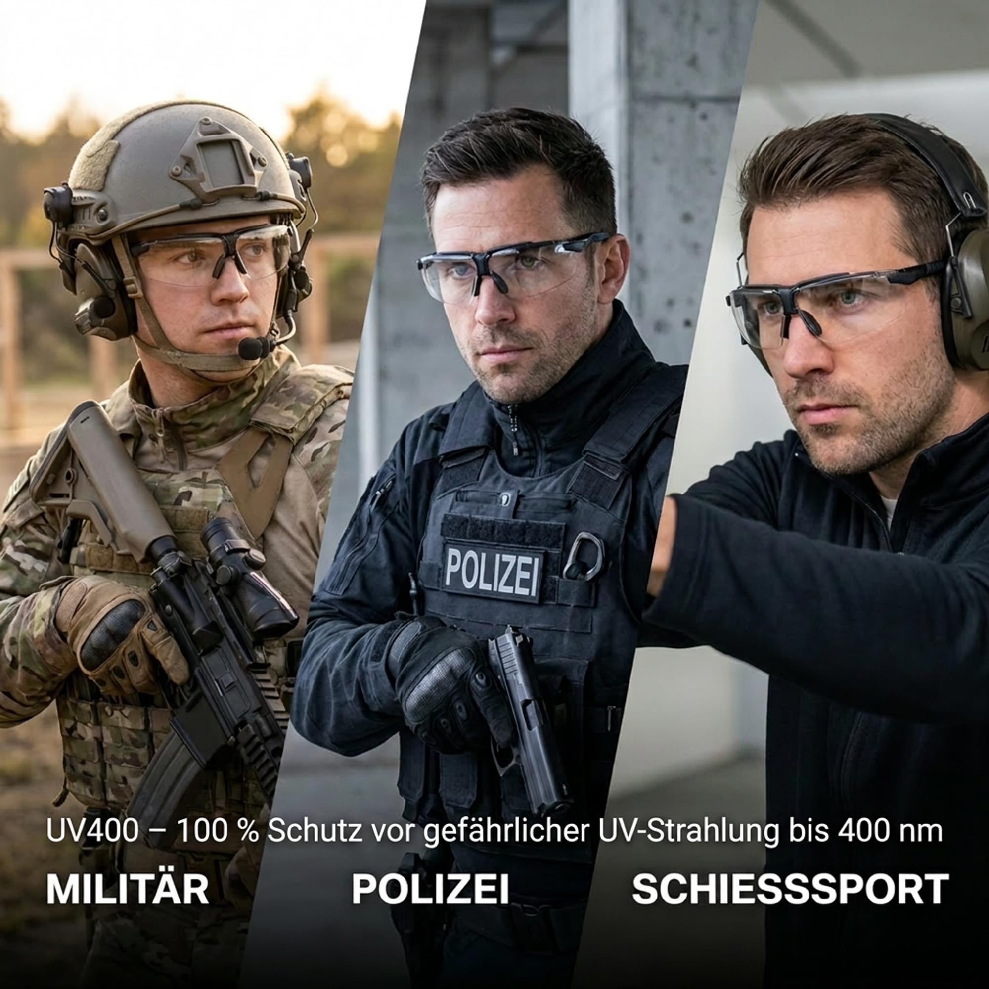 Uvex i-3 tactical zestaw – okulary ochronne na polowanie – odporne na uderzenia i taktyczne – okulary do prasowania z 2 wymiennymi szybkami, przyciemniane i przezroczyste – odporne na zaparowanie,