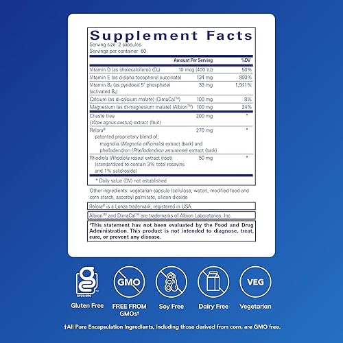 Miniatura 2 de Pure Encapsulations PMS Essentials | Suplemento hipoalergénico que apoya la comodidad menstrual, la fatiga y ayuda a disminuir los antojos* | 120