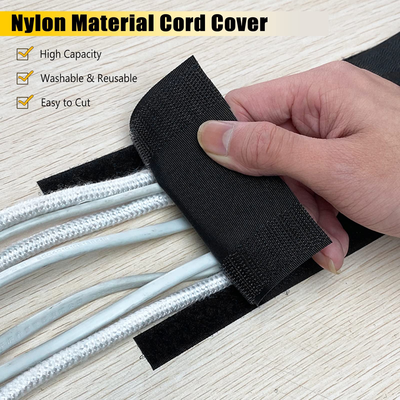 Passacavi Protezione Per Cavi A Pavimento, Kit Di Gestione Dei Cavi In Nylon Rimovibile Da 10 Cm Di Larghezza Per Interni, Casa, Ufficio, Moquette, Copertura Di Canali Per Cavi Neri (Color : Black,