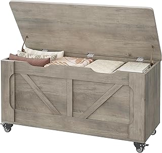 28 Media Wall Ideas To Create A Sleek Modern Focal Point 60 GarveeHome Storage Chest, Storage Bench with 4 Wheels, 39.4 in Wooden Bl...