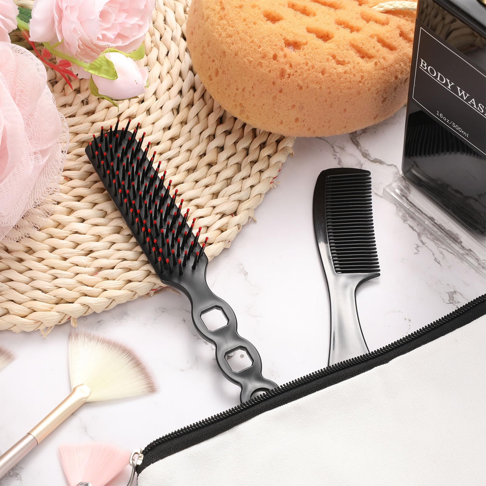 Baderke Juego de 200 cepillos de pelo envueltos individualmente para personas sin hogar, cepillo desenredante a granel, peines anchos para cabello rizado, adecuado para mujeres, hombres, niños