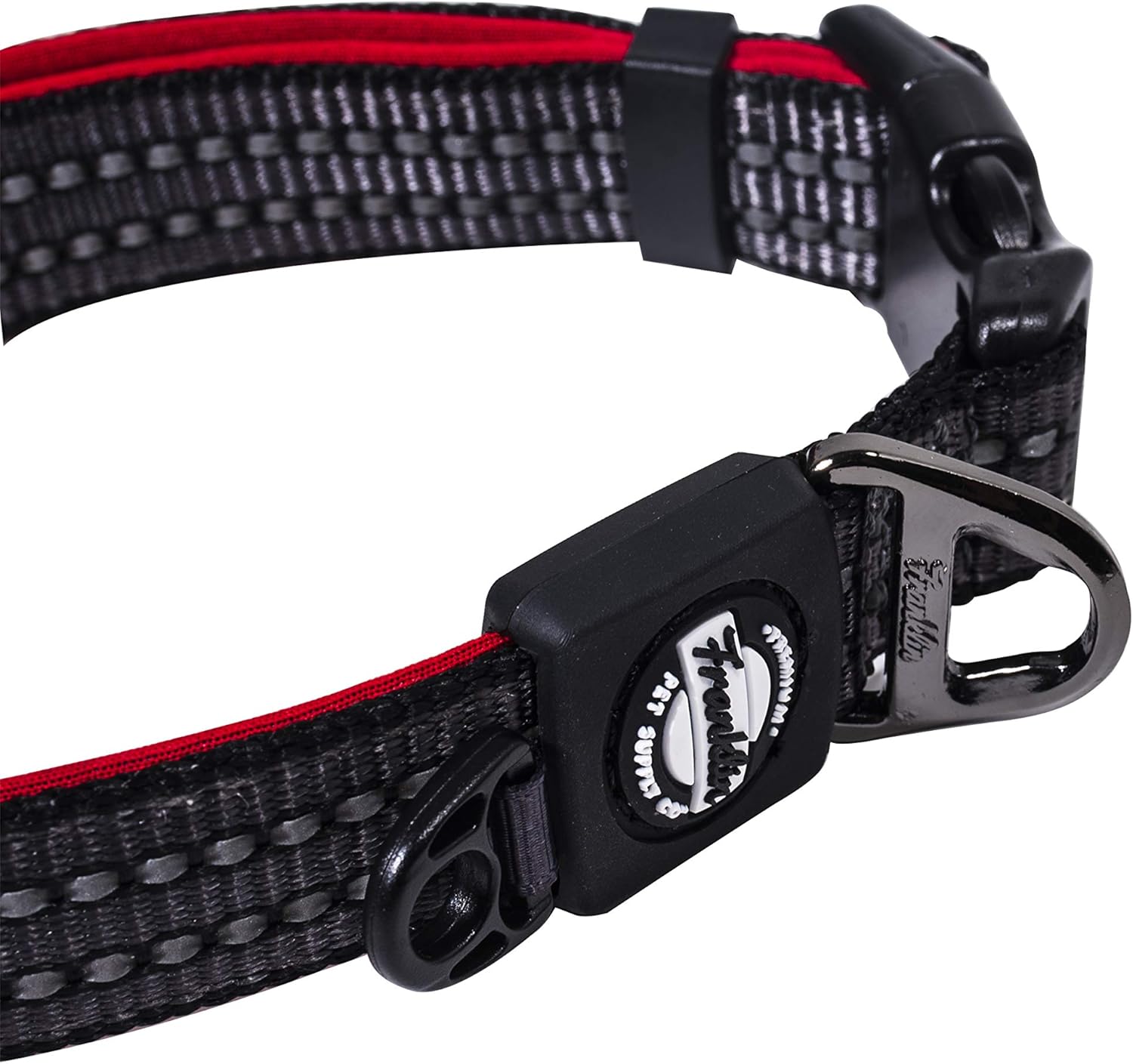 Nylon Dog Collar – Reflective – Franklin Pet Supply Co™ – Comfort Fit – Neoprene – Adjustable – Small – Red : Pet Supplies