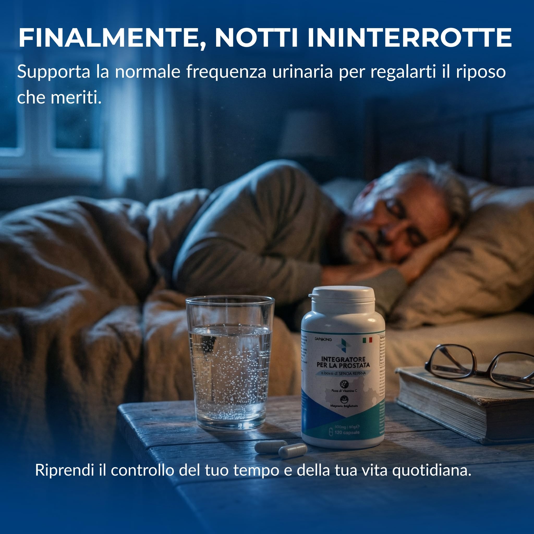 Integratore Prostata Uomo *a basse di SERENOA REPENS*(Saw Palmetto)* Epilobio* Orthosiphon* Zinco* Selenio* Magnesio Bisglicinato*Vitamina C e D3* 120 Capsule* Formula Potente con 8 Estratti Naturale