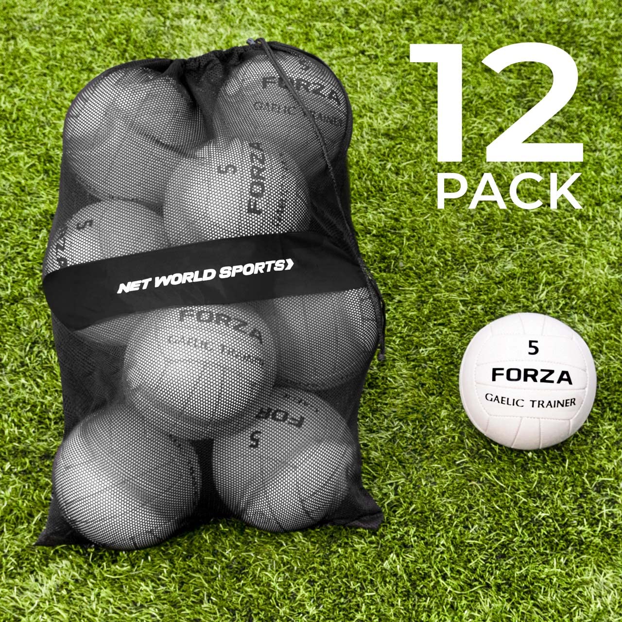 FORZA Pallone Da Calcio E Borsa - Set Di Palloni Di Varie Taglie | Palla Calcio Con Sacco In Rete Incluso | Ampia Gamma Di Palloni Per Partite, Competizioni Ed Allenamento | Attrezzatura Calcio