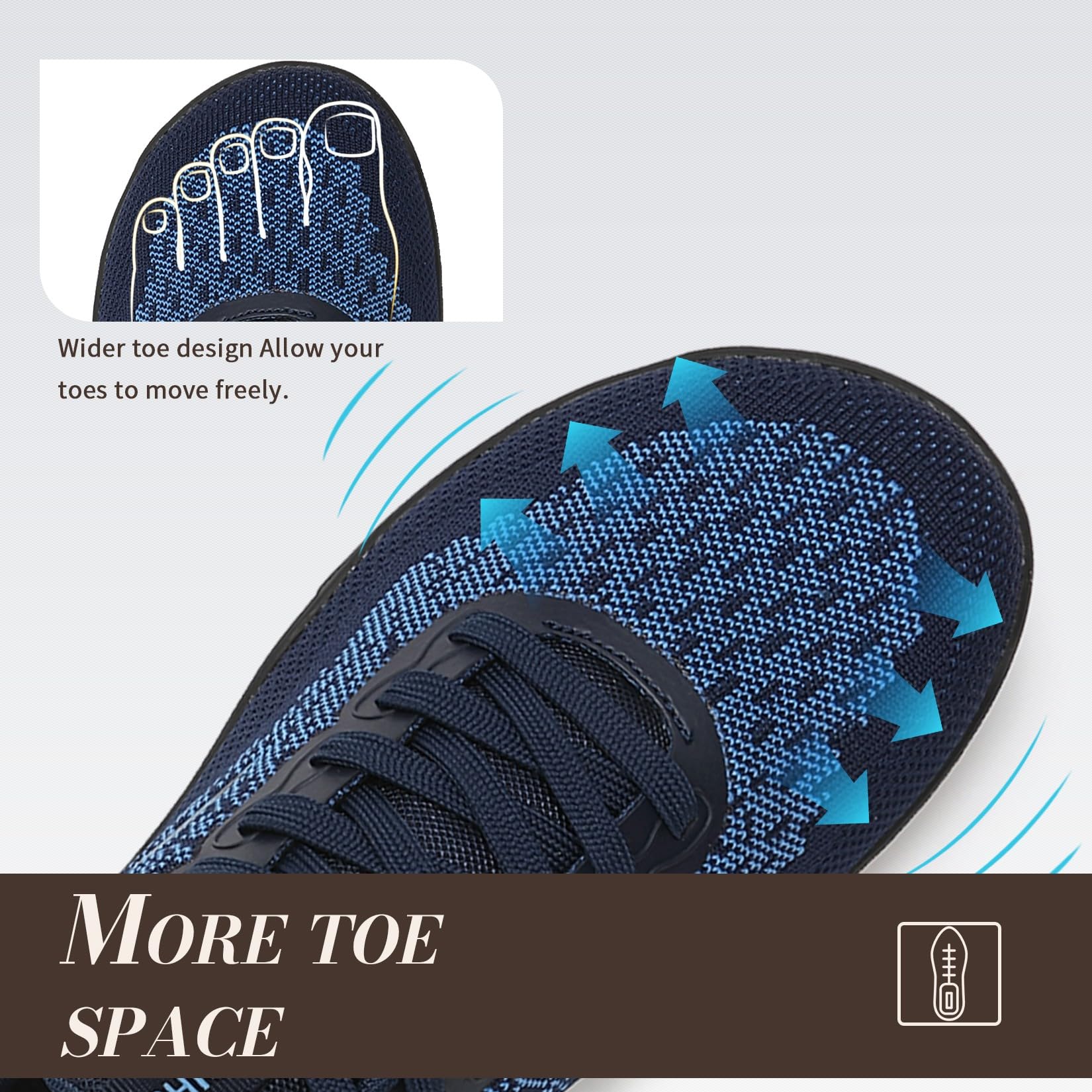ASHION Barfußschuhe mit Breite Zehenbox Herren Minimalistische Outdoor Traillaufschuhe Herren Fitnessschuhe Sneaker