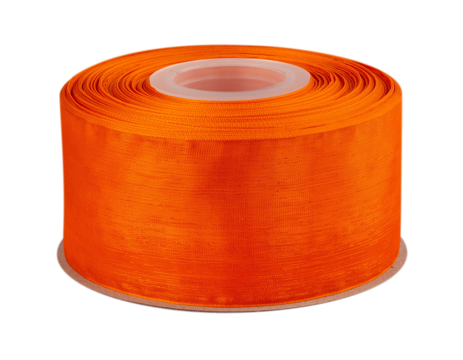 Ribbonitlux 50mm Sheer Organza Ribbon, Torrid Orange Shimmer Chiffon Ribbon 45M-Roll
