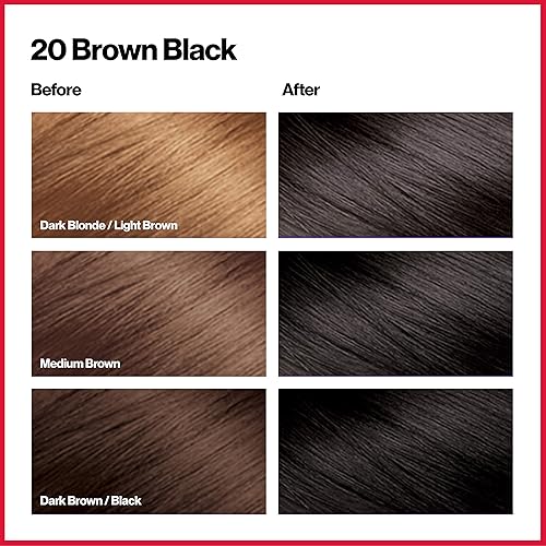 Miniatura 2 de Revlon Colorsilk - Tinte permanente para el cabello, con cobertura 100 % de las canas, sin amoniaco, queratina y aminoácidos, negro marrón 20, 4.4