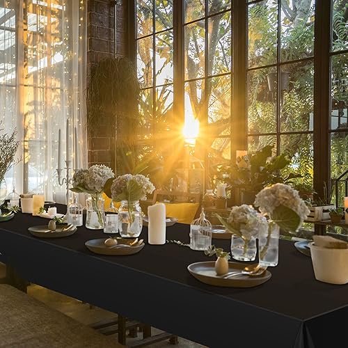 Miniatura 5 de Moukeren Paquete de 16 manteles de plástico a granel de 54 x 108 pulgadas, desechables, rectangulares, impermeables, para fiestas, eventos en