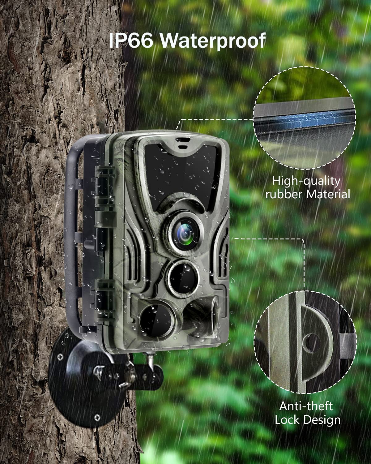 RecorCam Wildcamera 50MP 4K, wilddierencamera met nachtzicht RecorCam Wildcamera 50MP 4K, wilddierencamera met nachtzicht